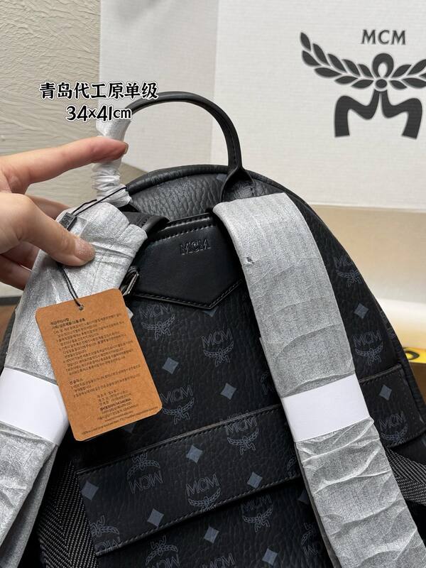 MCM Stark Black Visetos Monogram backpack — Top Quality Replica