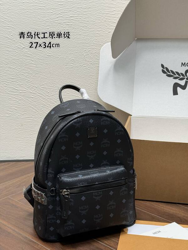 MCM Stark Black Visetos backpack — 1:1 Replica
