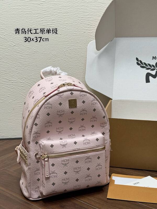 MCM Stark Pink Visetos backpack — 1:1 Replica