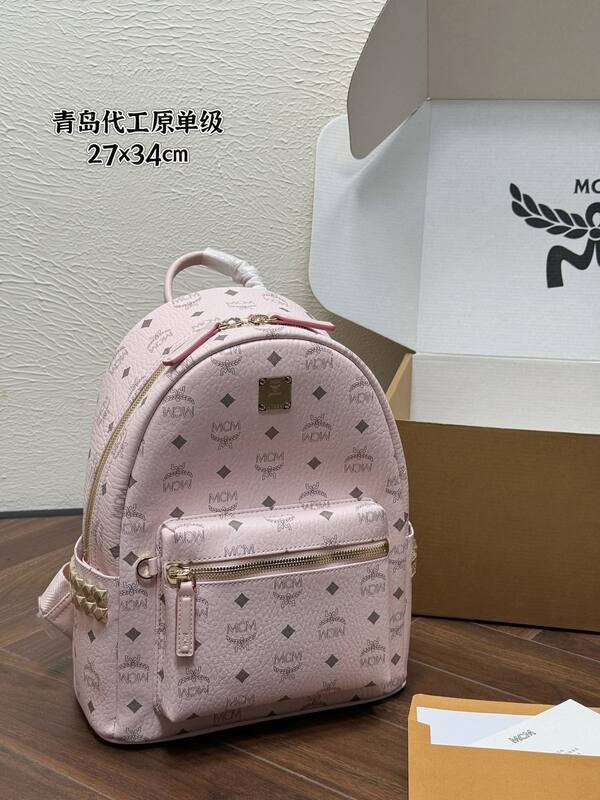 MCM Stark Pink Visetos backpack — 1:1 Replica