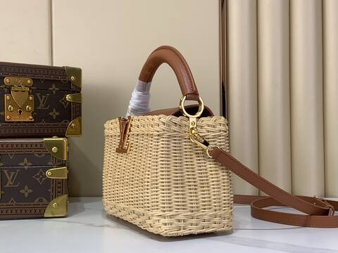 Louis Vuitton Capucines Natural wicker and tan shoulder 1 1 Replica