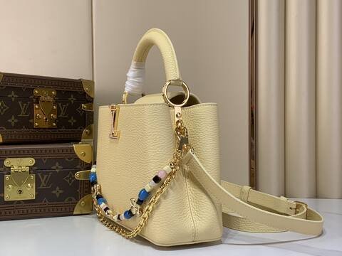 Louis Vuitton Capucines Cream shoulder 1 1 Replica