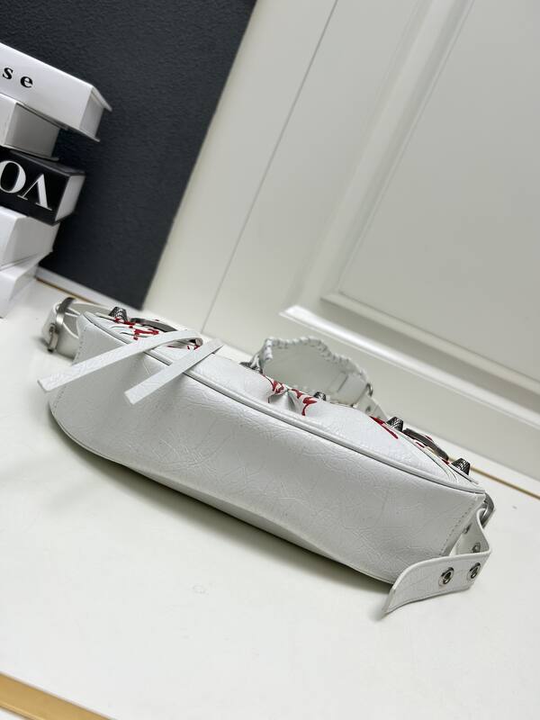 Balenciaga Le Cagole White with red graffiti print 26x16x10cm shoulder — Premium Replica