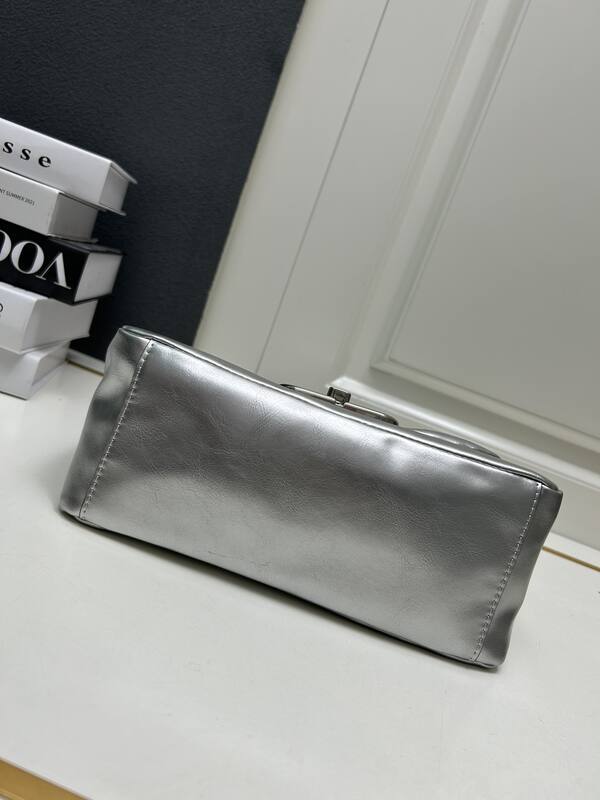 Balenciaga Monaco Metallic Silver 24x18x10cm shoulder — Top Quality Replica