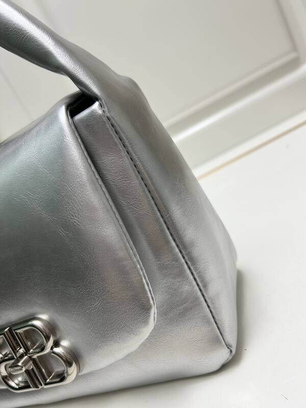 Balenciaga Monaco Metallic Silver 24x18x10cm shoulder — Top Quality Replica