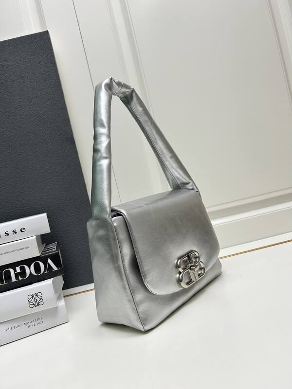 Balenciaga Monaco Metallic Silver 24x18x10cm shoulder — Top Quality Replica