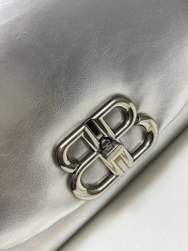 Balenciaga Monaco Metallic Silver 24x18x10cm shoulder — Top Quality Replica