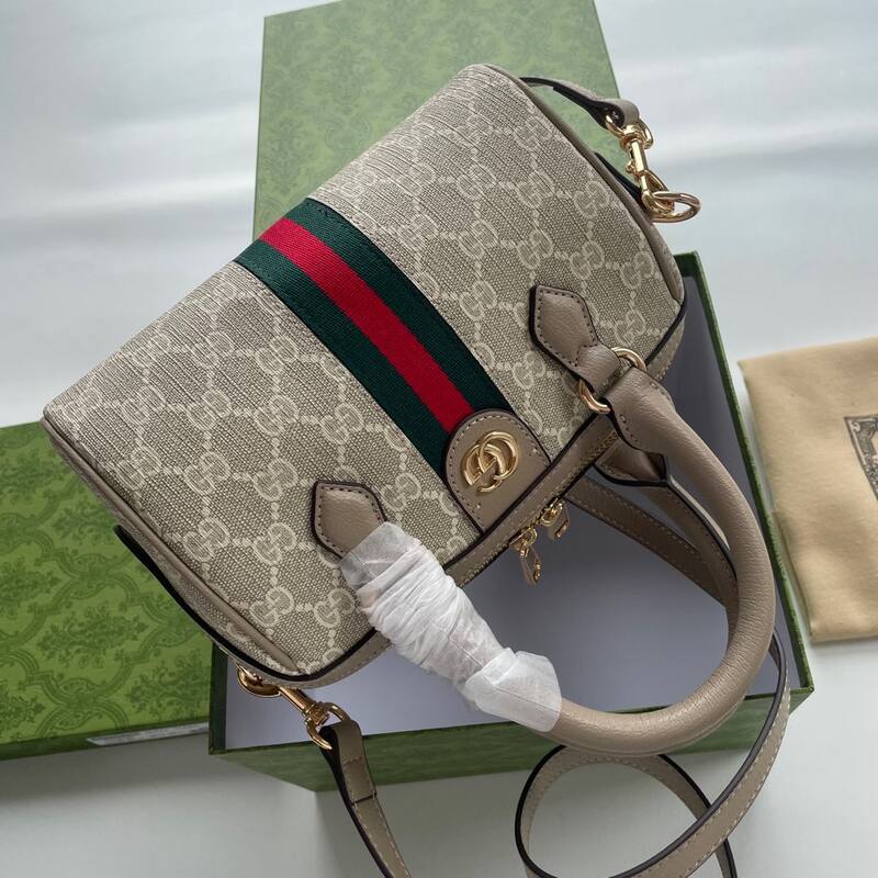 Gucci Beige GG Supreme with Web stripe crossbody — Top Quality Replica