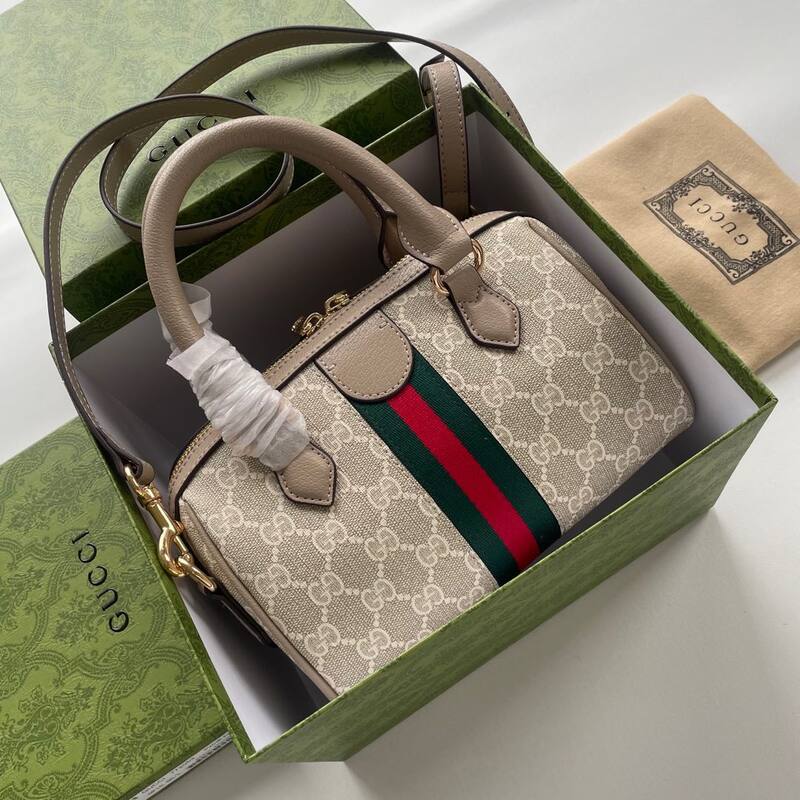 Gucci Beige GG Supreme with Web stripe crossbody — Top Quality Replica