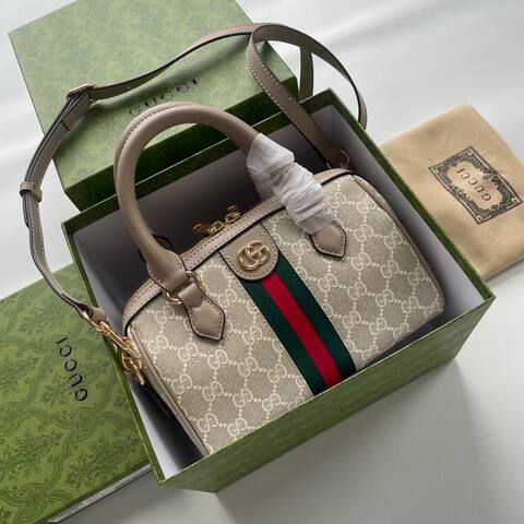 Gucci Beige GG Supreme with Web stripe crossbody Top Quality Replica