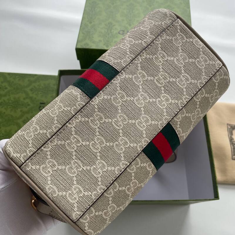 Gucci Beige GG Supreme with Web stripe crossbody — Top Quality Replica