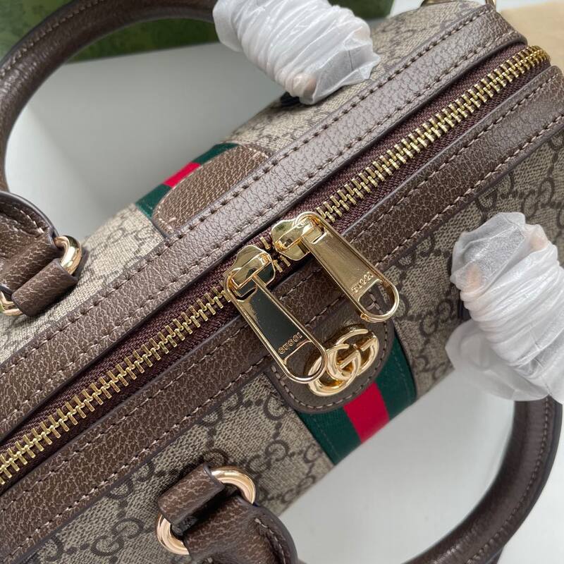 Gucci GG Supreme beige brown with green-red-green web everyday — AAA Quality Replica
