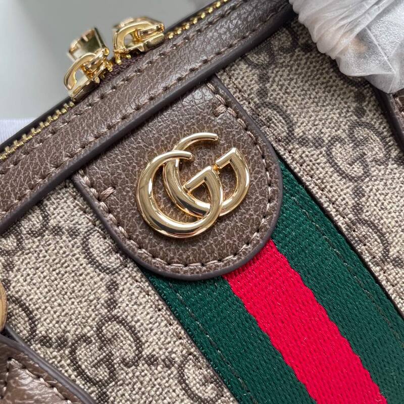 Gucci GG Supreme beige brown with green-red-green web everyday — AAA Quality Replica