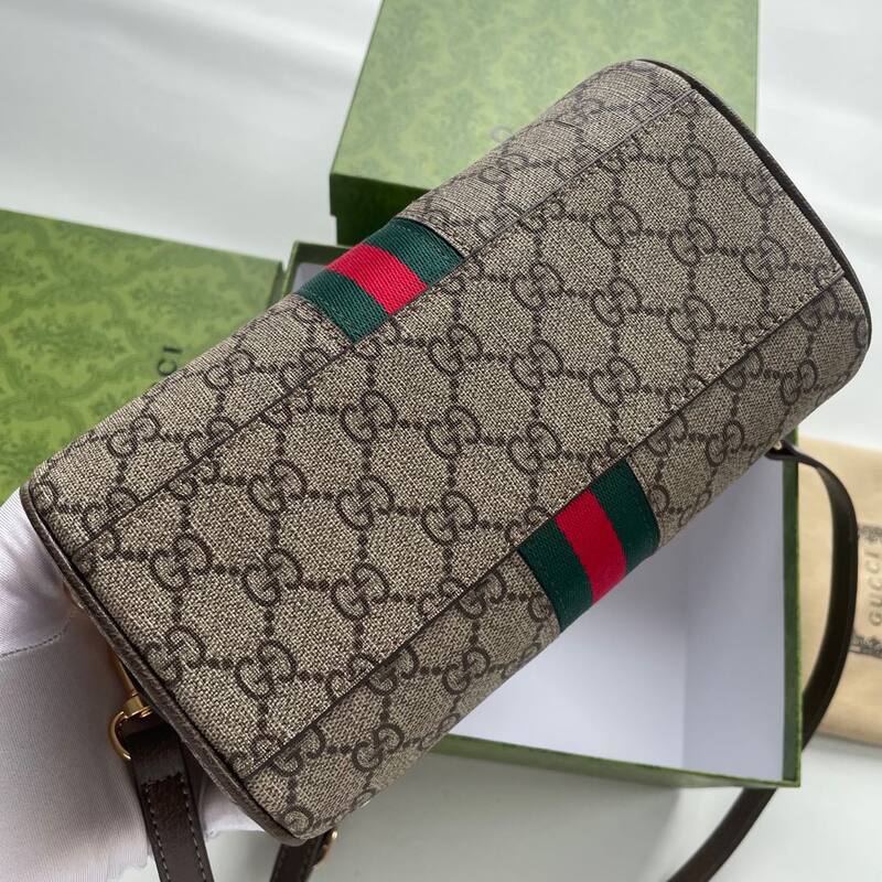 Gucci GG Supreme beige brown with green-red-green web everyday — AAA Quality Replica