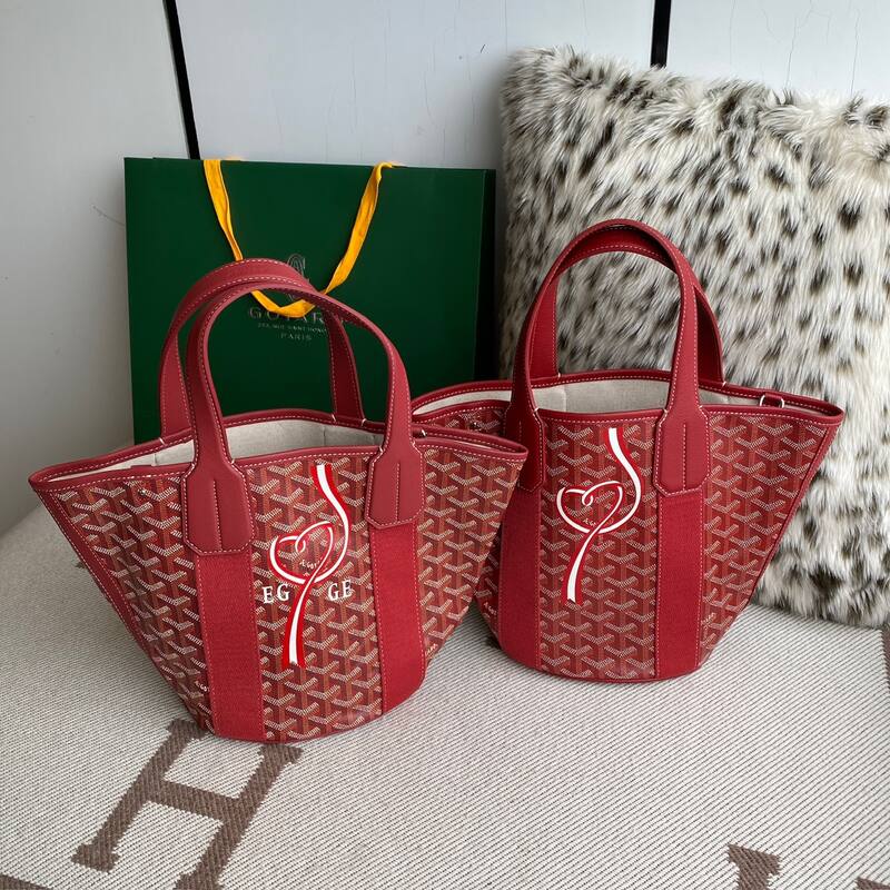 Goyard Red Canvas 24x14x18cm tote — 1:1 Replica