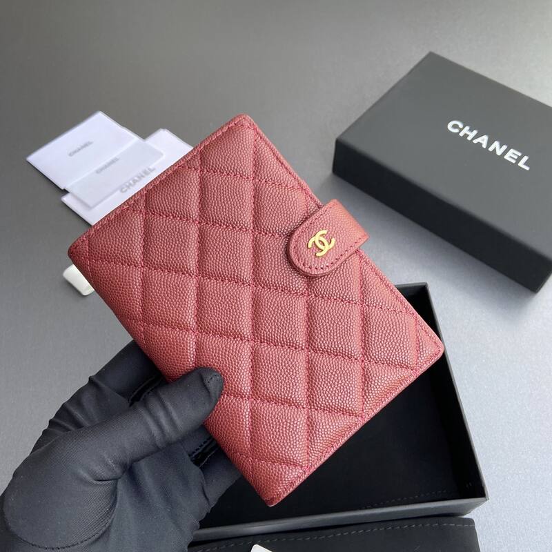 Chanel Dark pink caviar wallet — AAA Quality Replica