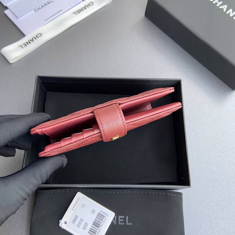 Chanel Dark pink caviar wallet — AAA Quality Replica