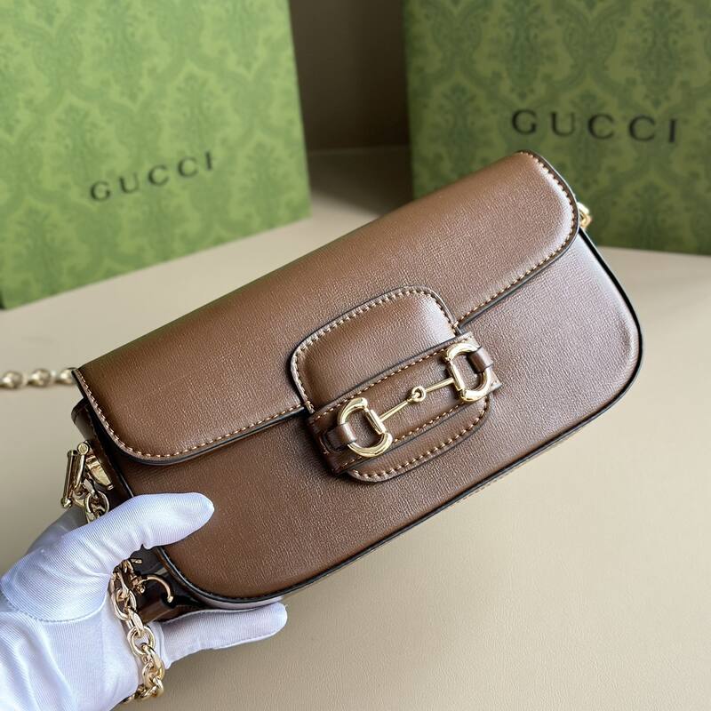 Gucci Horsebit 1955 Brown leather shoulder — AAA Quality Replica