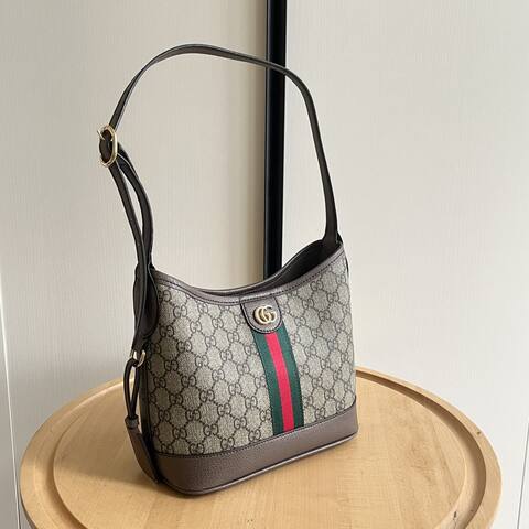 Gucci GG Supreme canvas with brown trim 23 21 12cm shoulder Top Quality Replica