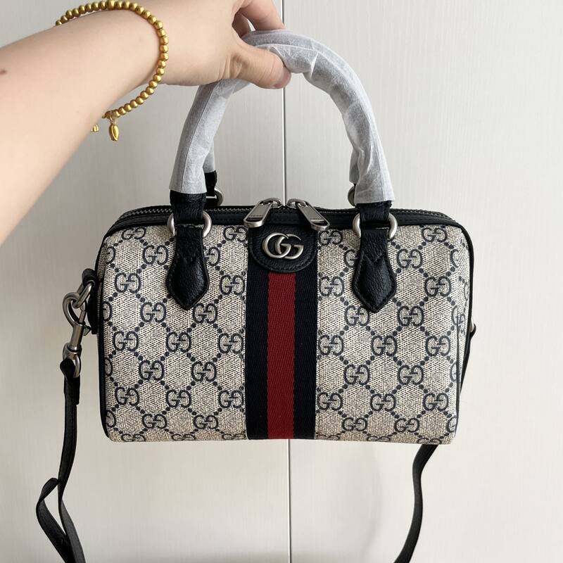 Gucci GG Supreme Ophidia Beige ebony GG Supreme with black and red web crossbody — 1:1 Replica