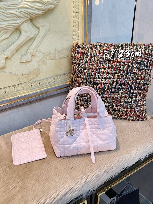 Dior Light Pink Quilted Leather tote — Premium Replica