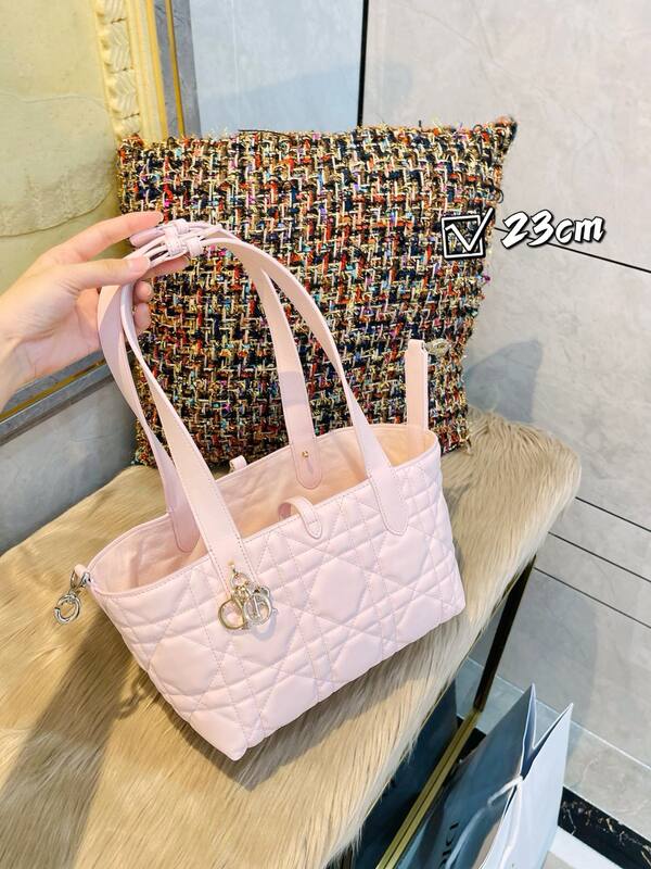 Dior Light Pink Quilted Leather tote — Premium Replica