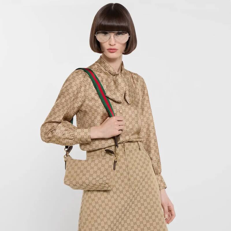 Gucci Brera Beige GG canvas shoulder — Top Quality Replica
