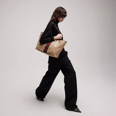 Gucci Ophidia Beige Ebony GG Supreme tote AAA Quality Replica