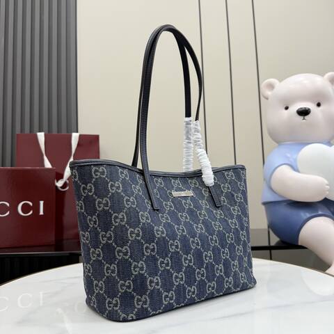 Gucci Blue GG denim tote 1 1 Replica