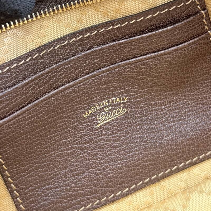 Gucci Beige GG canvas with brown trim shoulder — Top Quality Replica