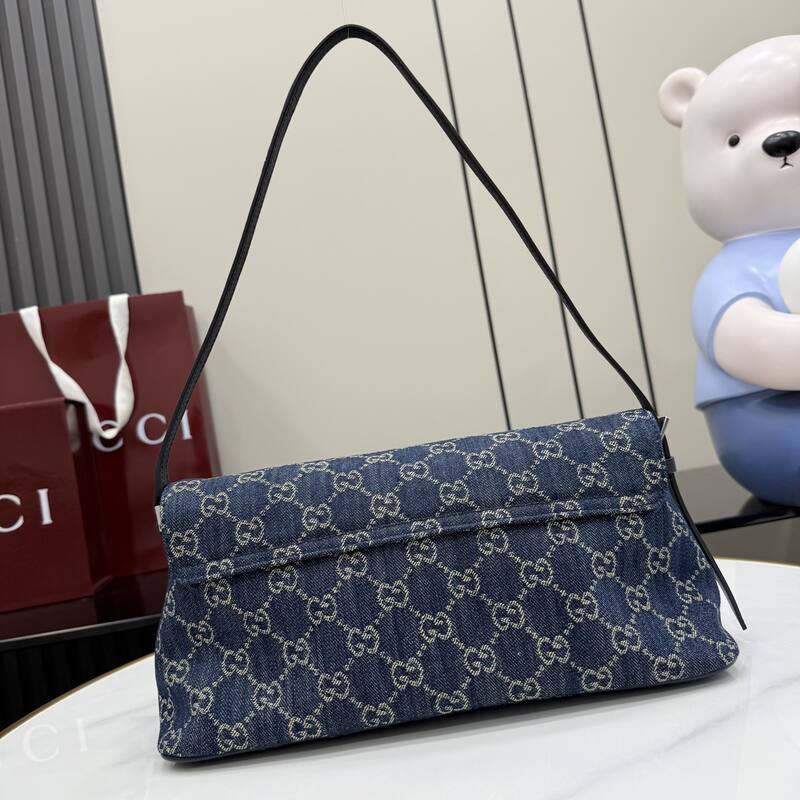 Gucci Blue GG denim shoulder — AAA Quality Replica