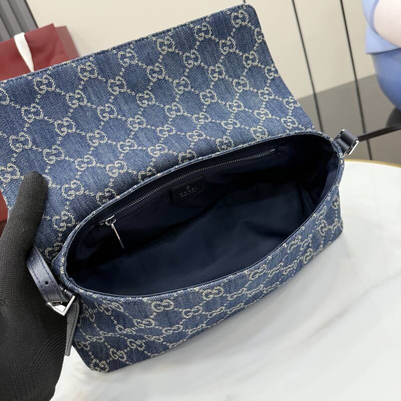 Gucci Blue GG denim shoulder — AAA Quality Replica