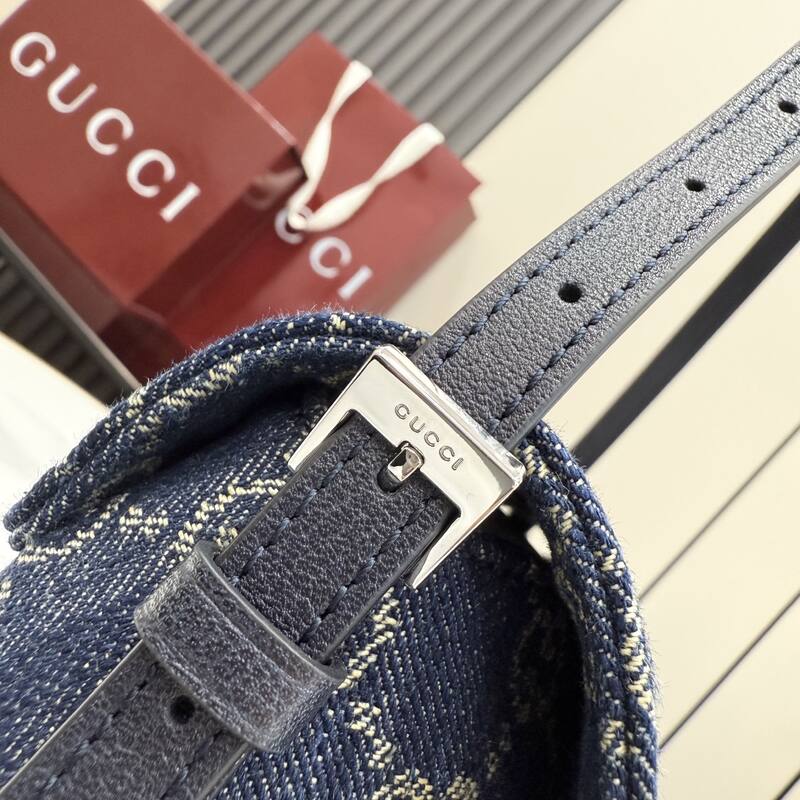 Gucci Blue GG denim shoulder — AAA Quality Replica