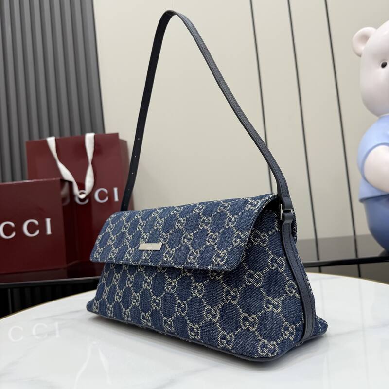 Gucci Blue GG denim shoulder — AAA Quality Replica