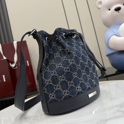 Gucci Blue GG denim crossbody Top Quality Replica