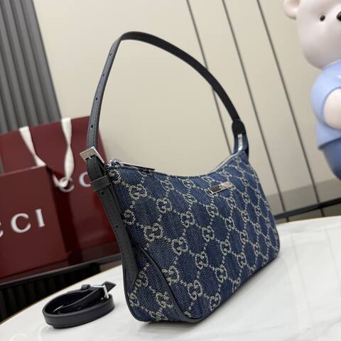 Gucci Blue GG denim shoulder Premium Replica