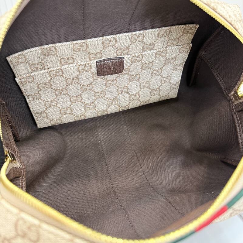 Gucci Beige GG Supreme with Web stripe shoulder — 1:1 Replica