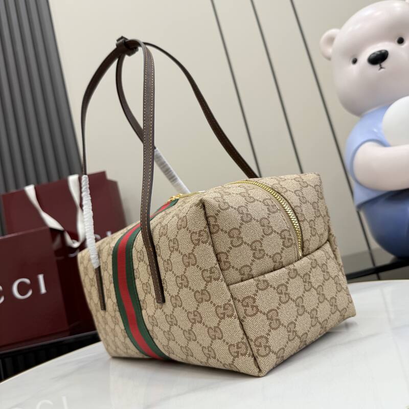 Gucci Beige GG Supreme with Web stripe shoulder — 1:1 Replica