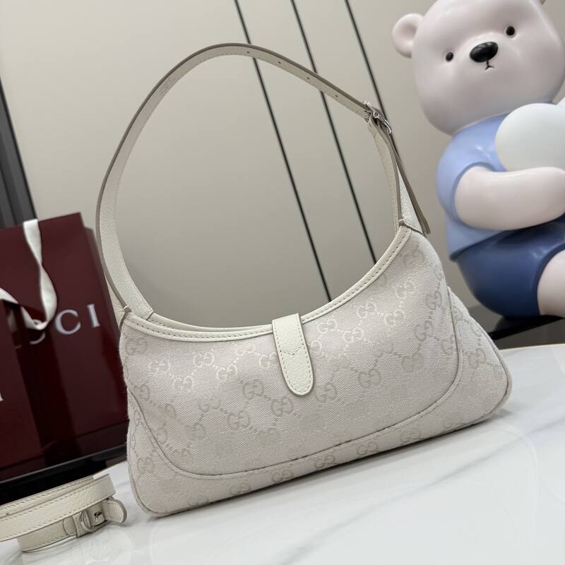 Gucci Jackie White GG canvas small shoulder — 1:1 Replica