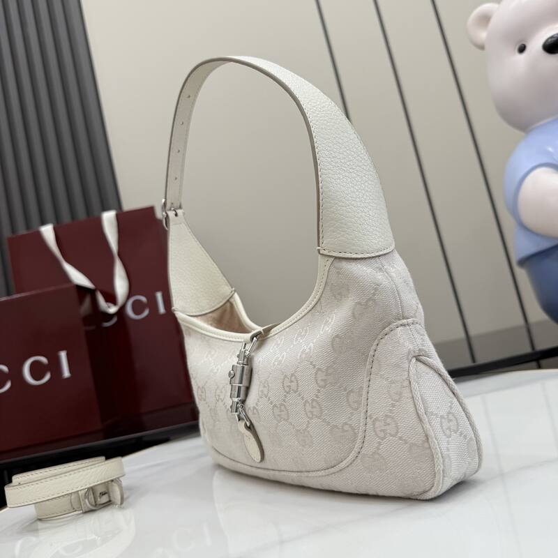 Gucci Jackie White GG canvas small shoulder — 1:1 Replica