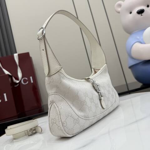 Gucci Jackie White GG canvas small shoulder 1 1 Replica