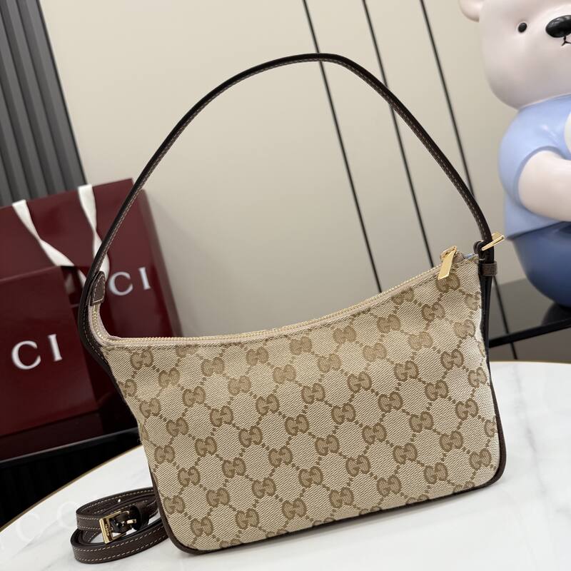 Gucci Lady Lunetta Beige GG canvas shoulder — Premium Replica