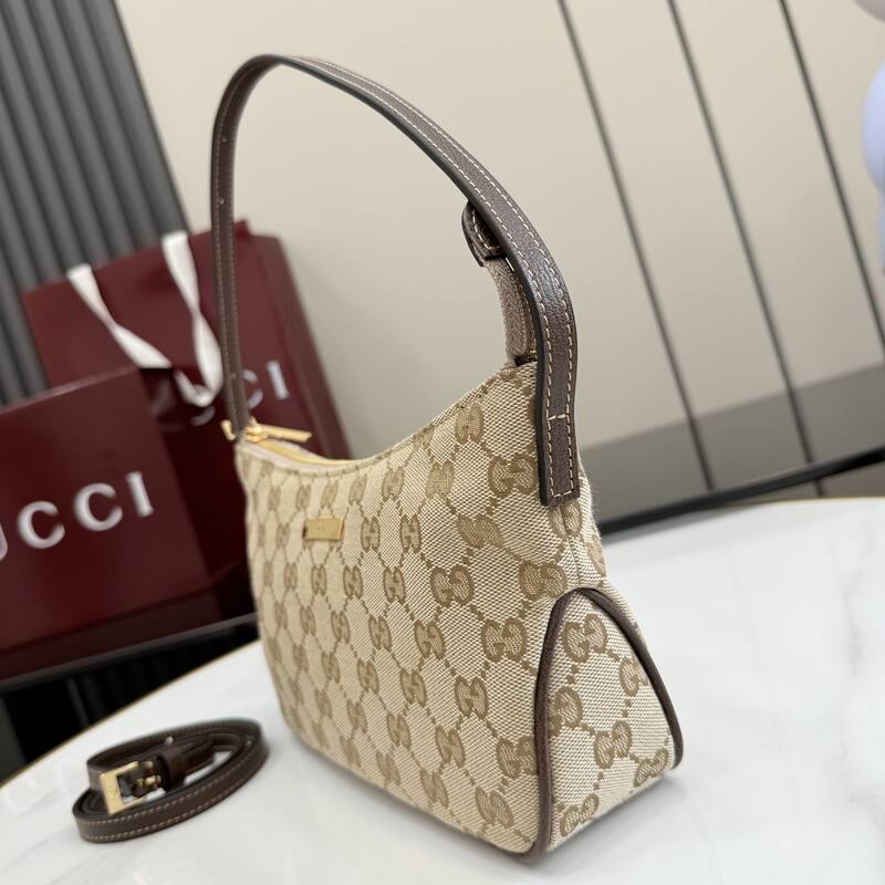 Gucci Lady Lunetta Beige GG canvas shoulder — Premium Replica