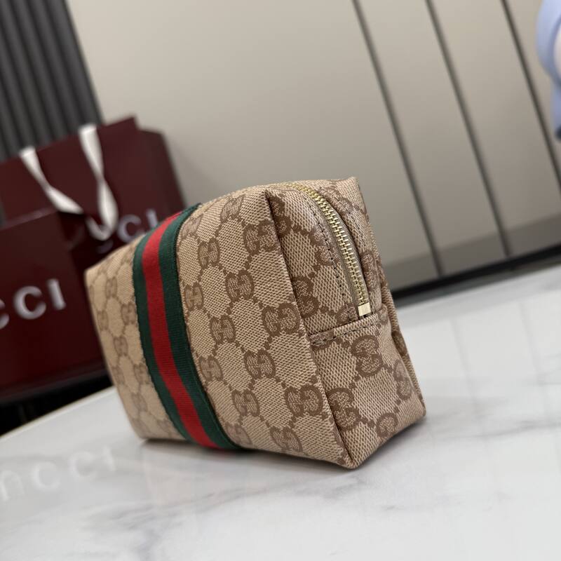 Gucci Beige GG Supreme with Web stripe travel — Premium Replica