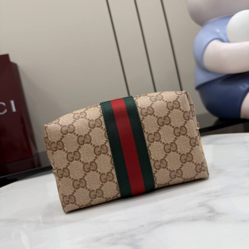 Gucci Beige GG Supreme with Web stripe travel — Premium Replica