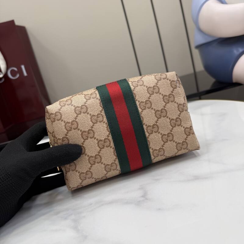 Gucci Beige GG Supreme with Web stripe travel — Premium Replica