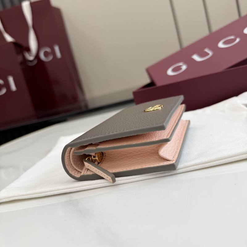 Gucci GG Marmont Taupe card holder — AAA Quality Replica