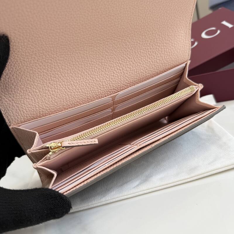 Gucci GG Marmont Gray leather with pink interior evening — Top Quality Replica