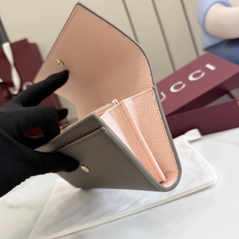 Gucci GG Marmont Gray leather with pink interior evening — Top Quality Replica
