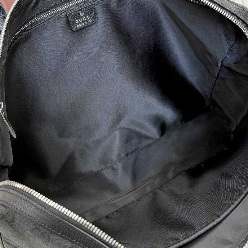 Gucci Gray GG monogram canvas with black leather work — AAA Quality Replica